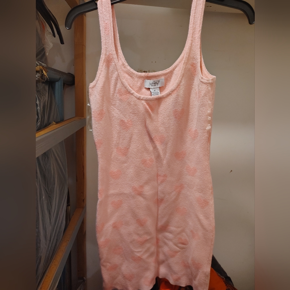 Pink Sleeveless Fuzzy Dress